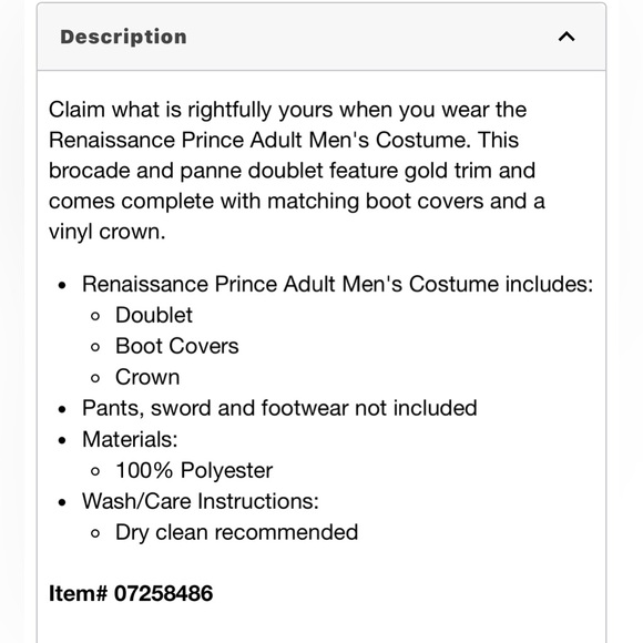 👑 Renaissance Prince Men’s Costume Size Large 👑 - Picture 10 of 16